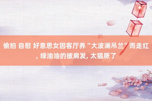 偷拍 自慰 好意思女因客厅养“大波澜吊兰”而走红， 绿油油的披肩发， 太猖厥了